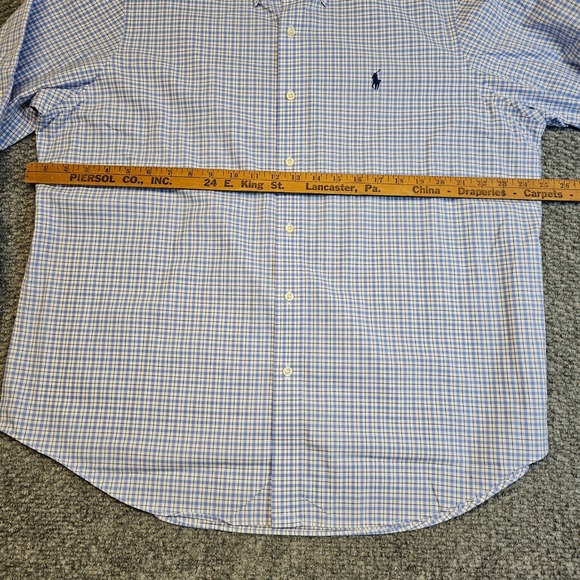 Polo Ralph Lauren Mens XL Non Iron Gingham Check Button Down Shirt Blue White - Picture 5 of 7